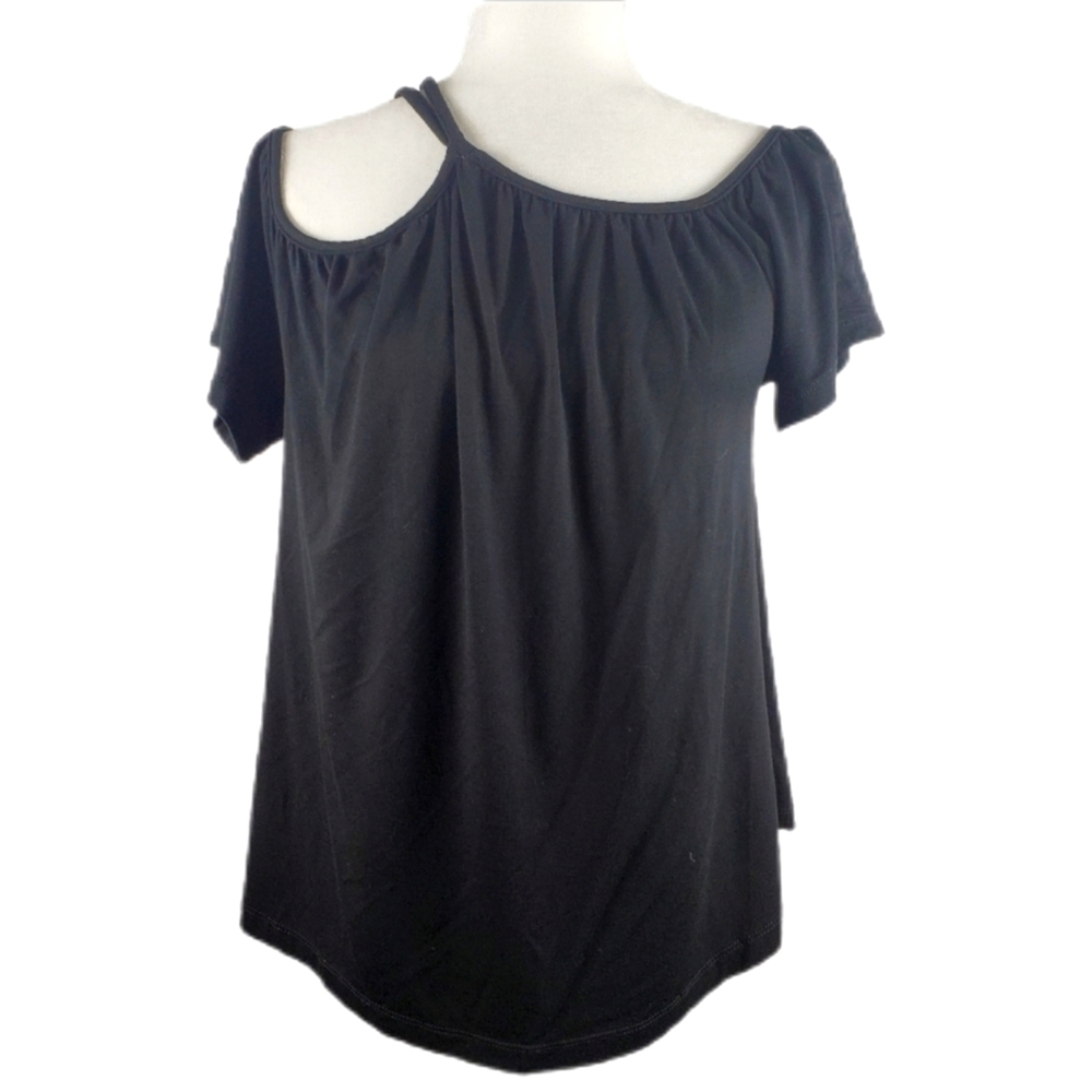 Lemon Tart black cold shoulder top medium